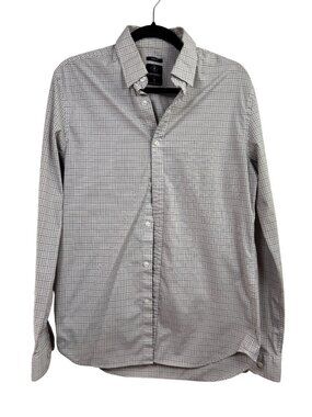 Bluffworks Zenith Mens Slim Fit Tall Button Up Shirt Checked Pattern Size Medium